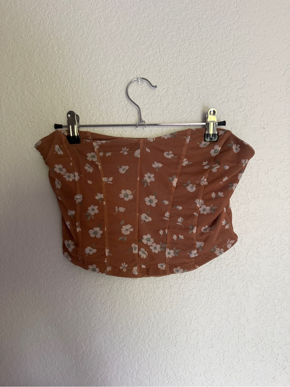 Altar'd State Rust Floral Strapless Corset Tank